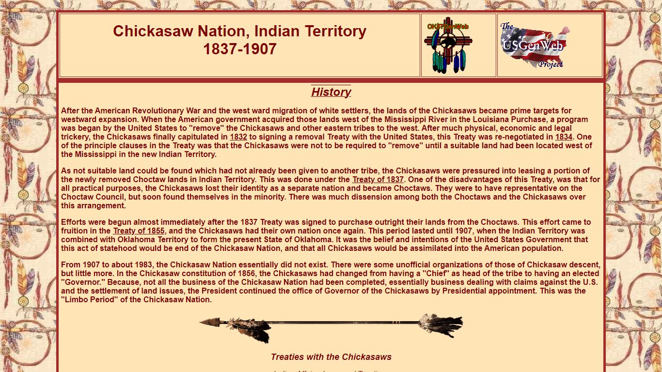 Chickasaw Nation, Indian Territory - OKGenWeb